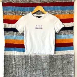 Be Kind White Crop Top